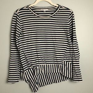CAbi Asymmetrical Striped Long Sleeve Top Size XS